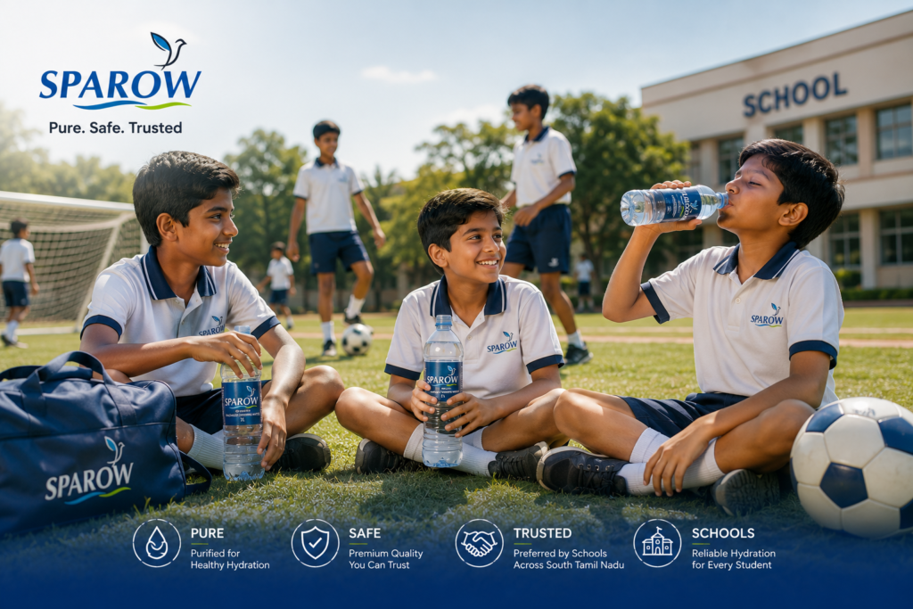 sparow packaged drinking water supplied across schools, colleges and educational institutions